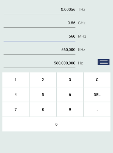 Frequency Unit Converter Screen 3