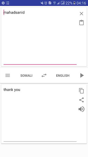 Somali English Translator Screen 3