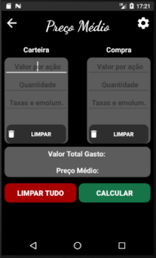 Android application Preço Médio screenshort