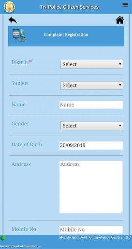 TN Police Citizen Services Screen 3