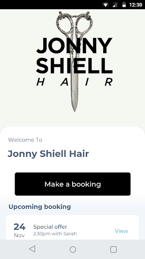 Android application Jonny Shiell Hair screenshort
