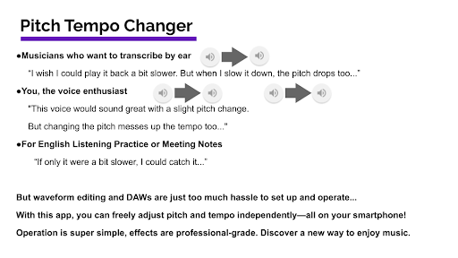 Pitch Tempo Changer：高さ速さを個別に変更