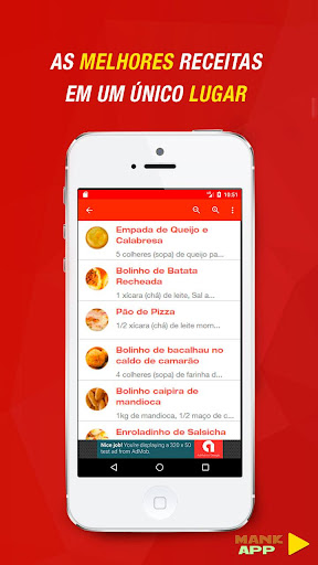 Android application Receita de Salgadinhos screenshort