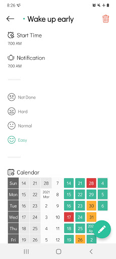 Android application AA Habit screenshort