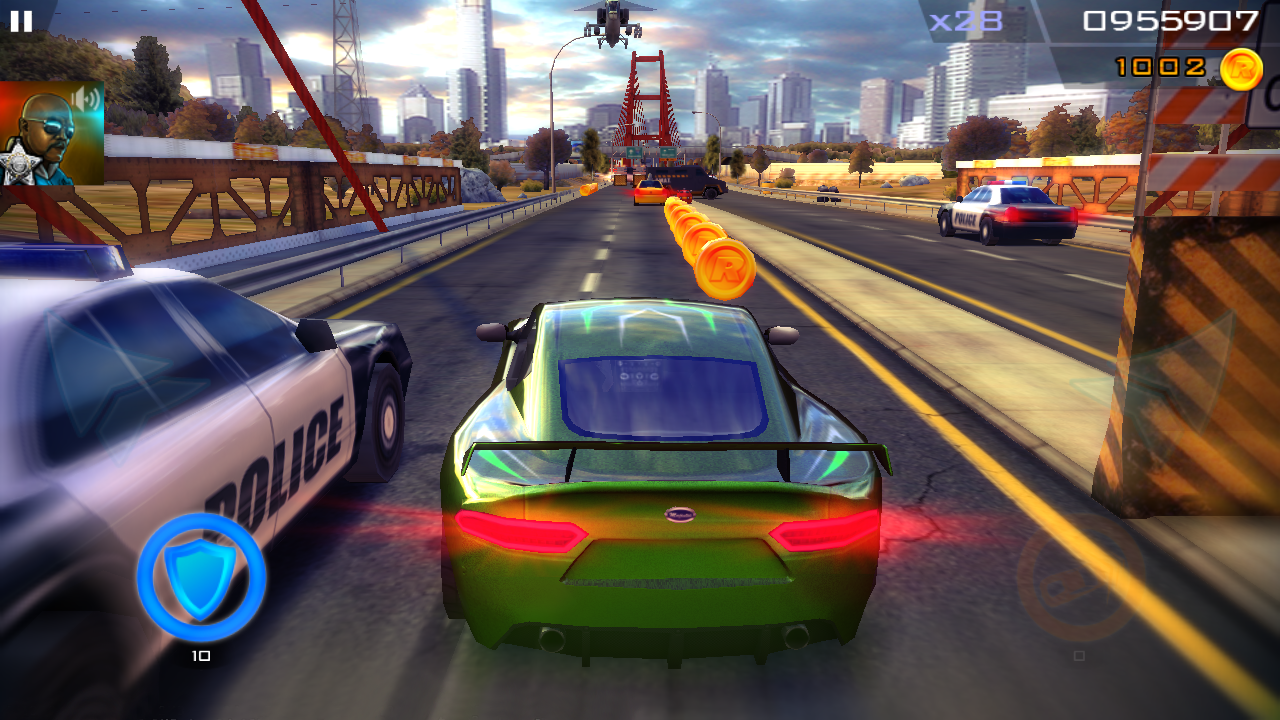 Android application Redline Rush: Police Chase Racing screenshort
