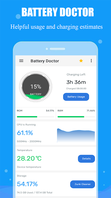 Battery Doctor, Junk Cleaner - 1.3.0 - (Android)