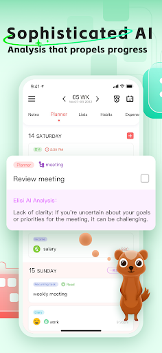Screenshot of Elisi - Structured planner