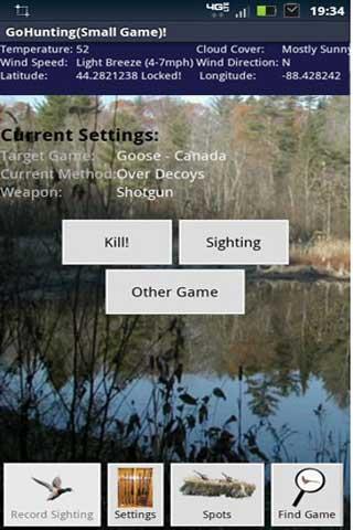 Android application GoHunting!(Small Game) screenshort