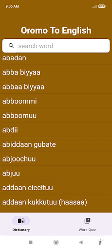 Android application Oromo To English Dictionary screenshort