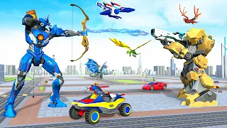 Archery king, Fly Bus Robot 3d - Screenshot 1