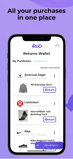 Android application Returns On Demand screenshort