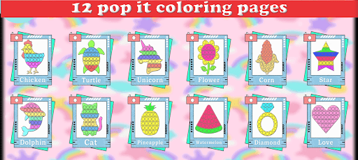 Cute Pop It Coloring Book Screen 2