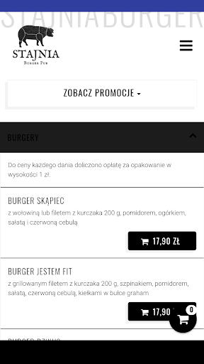 Android application Stajnia Burger Pub screenshort