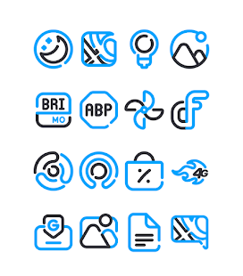 Lineblack - екранна снимка на пакет със сини икони