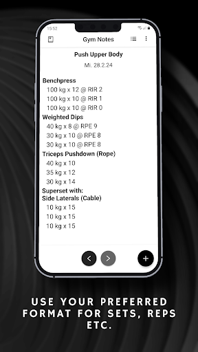 Simple Gym Notes Screen 2