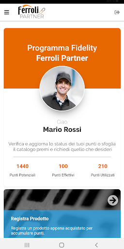 Android application Ferroli Partner screenshort