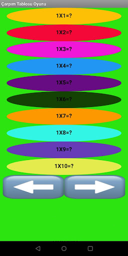 Android application Çarpım Tablosu Oyunu screenshort