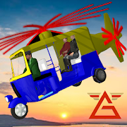 Flying Tuk Tuk Air Helicopter Futuristic Rickshaw
