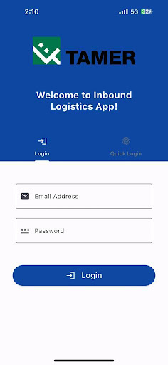 Android application Inbound Logistics screenshort