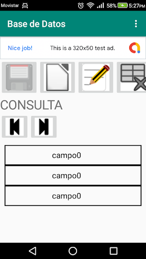Android application Base De Datos 2 screenshort