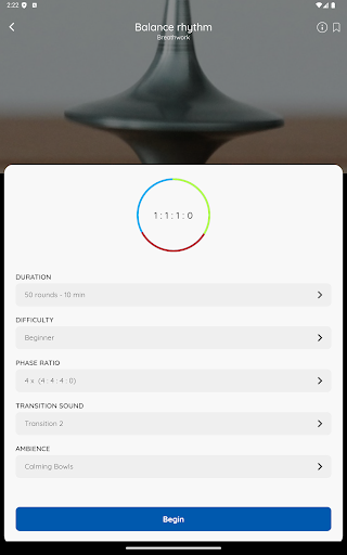 Screenshot of Vital Life: mindbody routines