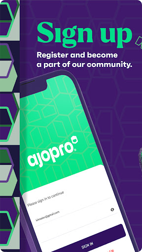 Android application AjoPro™ screenshort