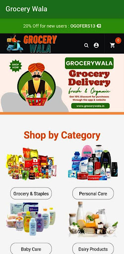 Android application Grocery Wala screenshort