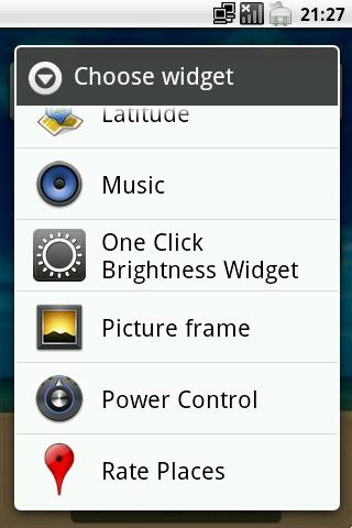 Android application One Click Brightness Widget screenshort