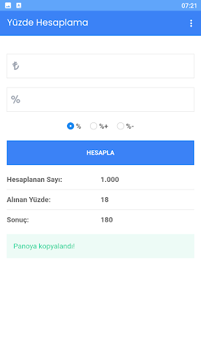 Yüzde Hesaplama Screen 3