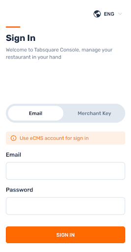 Android application Tabsquare Console screenshort