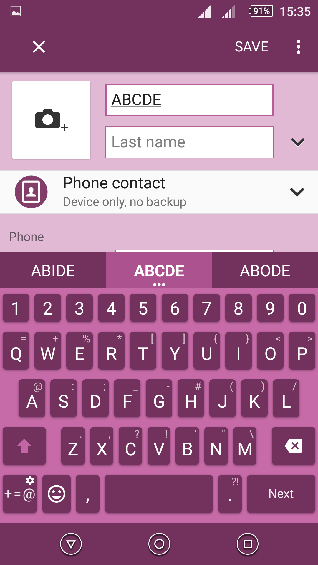 Android application Royale Pink Xperien Theme screenshort