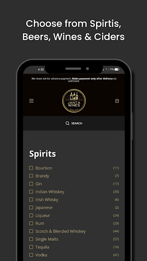 Janta Wines - Delivery App Screen 3