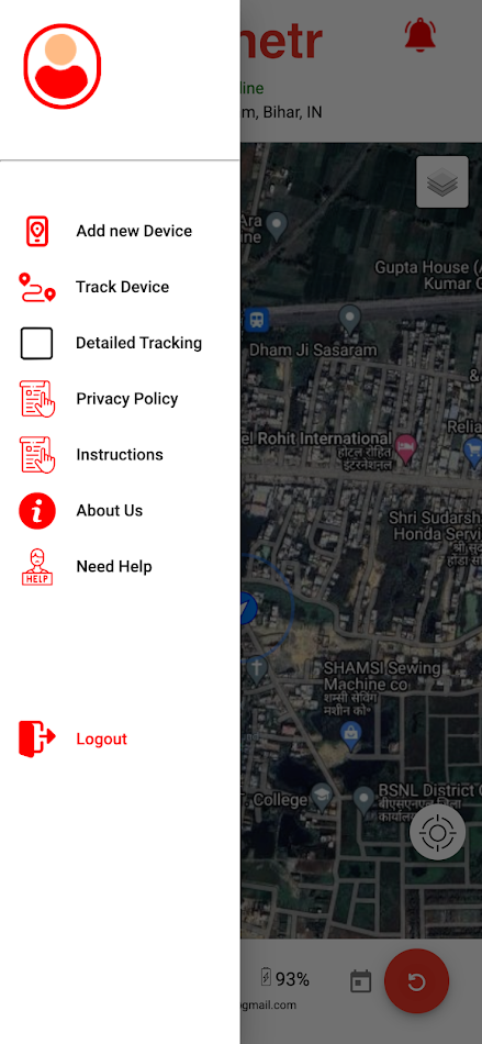 #6. Trinetr: Location Tracker (Android) Podle: Parmar Technologies