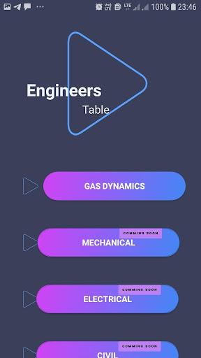 Android application Gas Table and Compressible flo screenshort