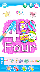 Glitter Number and letters coloring Book for kids 1