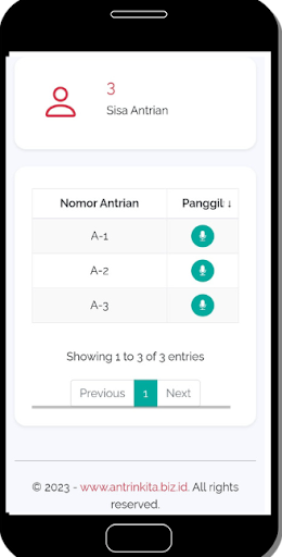 Android application Antrian Offline screenshort