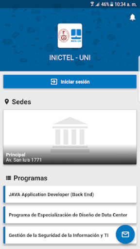 Android application INICTEL screenshort