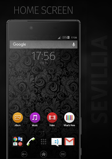 Android application SEVILLIA BLACK Xperia Theme screenshort