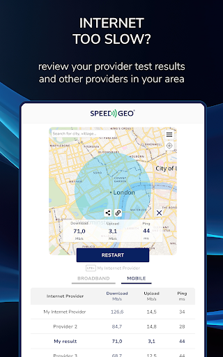 Screenshot of Speed Test by SPEEDGEO
