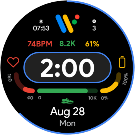 Pixel Style Digital Watch Face logo
