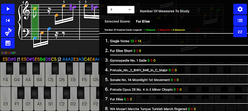 Android application Piano Flashcards screenshort
