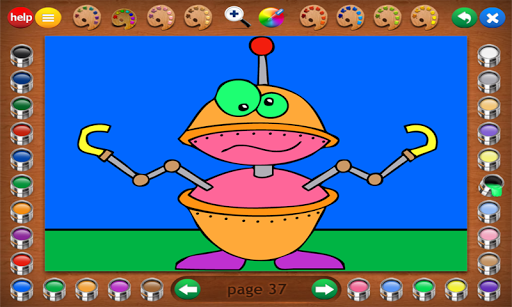 Coloring Book 14: Robots Screen 2