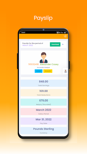 Android application Employee Self Service screenshort