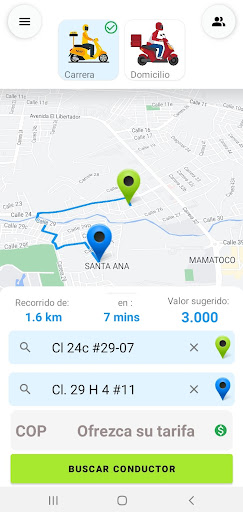 Android application Mototaxi GO screenshort