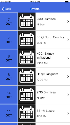 Frontier School District App Screen 2