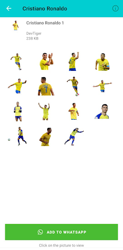 Android application Cristiano Ronaldo Stickers screenshort