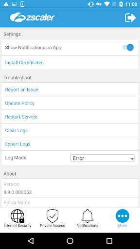 Zscaler Client Connector Screen 3