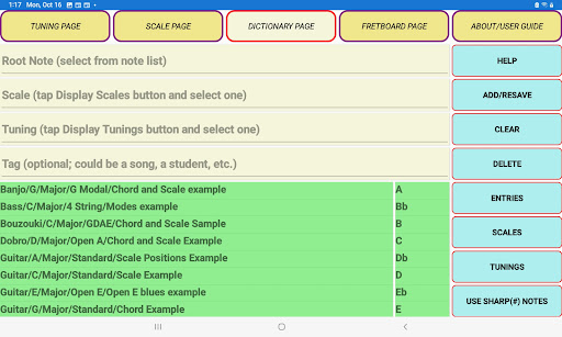 Chord and Scale Finder Screen 3