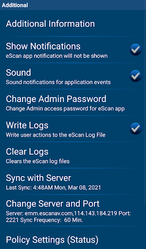 eScan EMM Screen 2