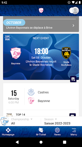 Aviron Bayonnais Screen 2